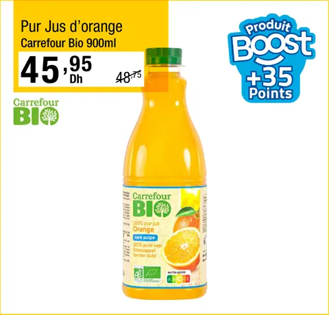 Pur Jus d’orange Carrefour Bio 900ml