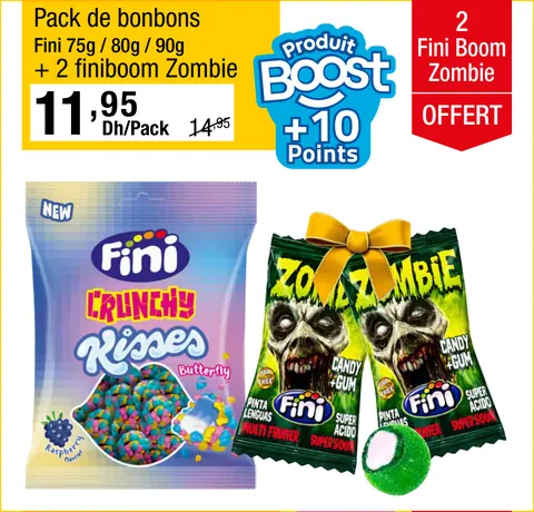 Pack de bonbons Fini 75g / 80g / 90g Fini Boom 2 finiboom Zombie Zombie