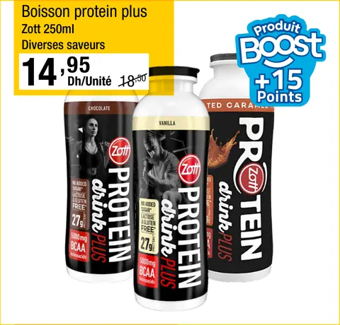 Boisson protein plus Zott 250ml Diverses saveurs