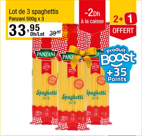 Lot de 3 spaghettis Panzani 500g x 3