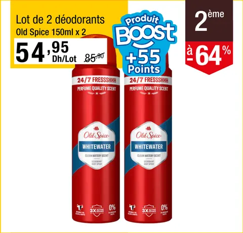 Lot de 2 déodorants Old Spice 150ml x 2