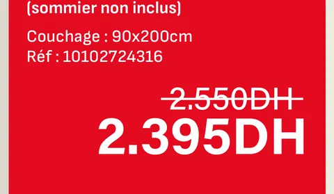 Culgoa pack avec tiroir (sommier non inclus) 90x200cm