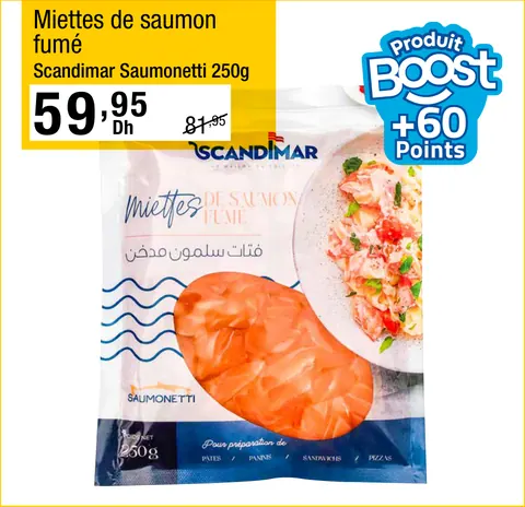 Miettes de saumon fumé Scandimar Saumonetti 250g