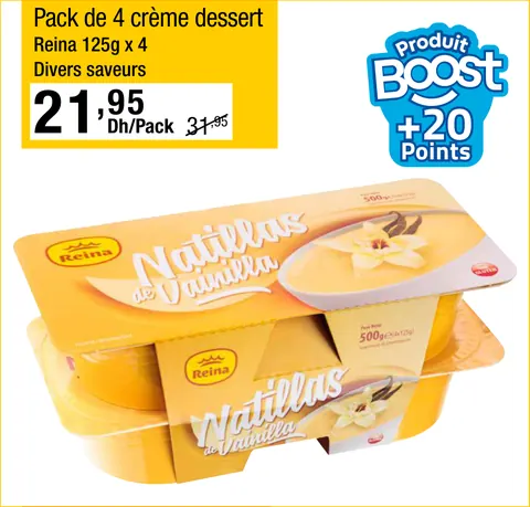 Pack de 4 crème dessert Reina 125g x 4 Divers saveurs