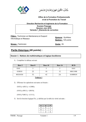 Première page : 18.6 NTIC TMSIR Ex Passage Synthèse V1