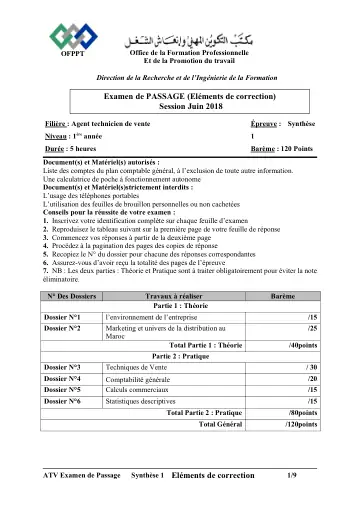 Première page : ATV PASSAGE V1 corrigé