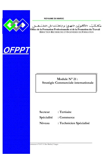 Première page : Module 16. Stratégie commerciale internationale - دروس التكوين المهني | Cours OFPPT Academy, Examen, EFM et offre