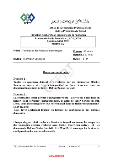 Première page : TRI FF PR V8 2012