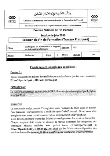 Première page : 2019 P TMSIR J2