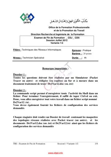 Première page : TRI FF PR V2 2012