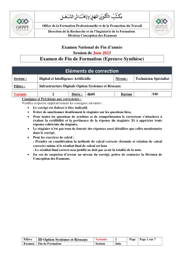 Première page : V2 corrige