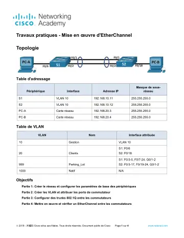 Première page : 6.4.2 Lab Implement Etherchannel