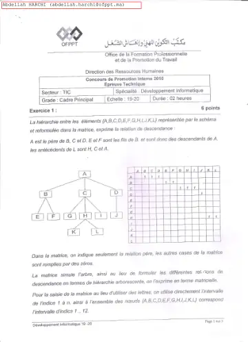 Première page : Promotion interne TDI Ech19 2010
