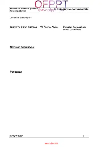Première page : Module 7. Calculs commerciaux - دروس التكوين المهني | Cours OFPPT Academy, Examen, EFM et offre