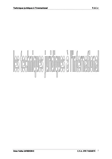 Première page : Module 18. Techniques juridiques à l’international - دروس التكوين المهني | Cours OFPPT Academy, Examen, EFM et offre