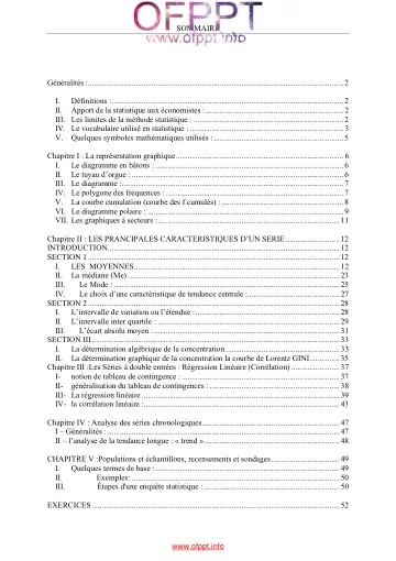 Première page : Module 6. Statistique - دروس التكوين المهني | Cours OFPPT Academy, Examen, EFM et offre