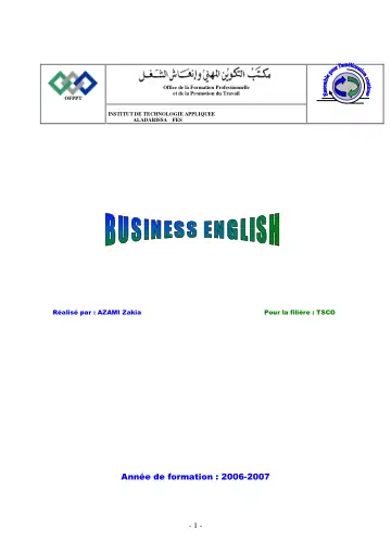 Première page : Module 17. Anglais commercial - دروس التكوين المهني | Cours OFPPT Academy, Examen, EFM et offre