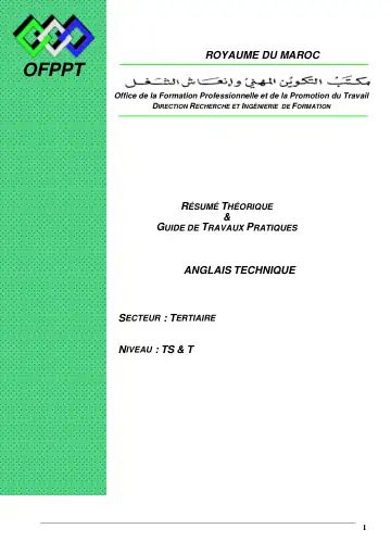 Première page : AGC EGTTS3 Anglais pour Tertiaire CM