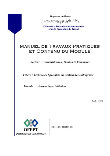 Première page : BUREAUTIQUE1 TSFC MTP