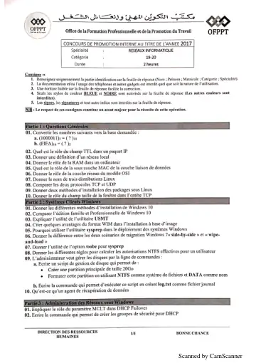 Première page : Promotion interne TRI Ech19 2017