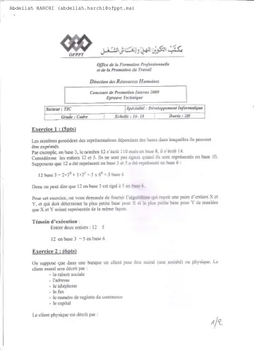 Première page : Promotion interne TDI Ech16 2009