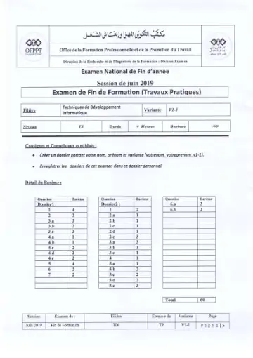 Première page : 2019 P TDI J1q