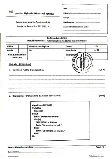 Première page : Document 29