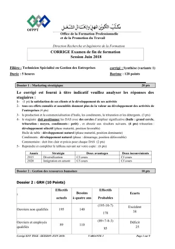 Première page : TSGE EFF COR EFF JUIN SYNTHESE 1
