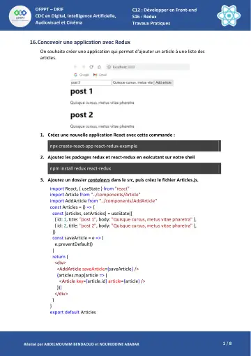 Première page : s16 travaux pratiques