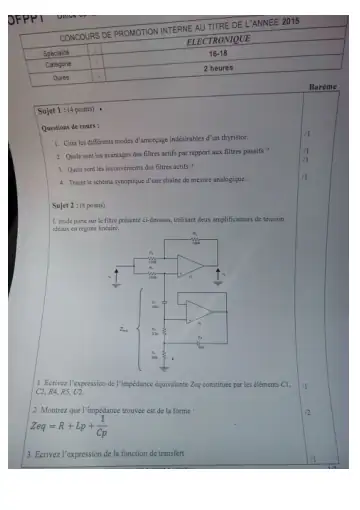 Première page : Promotion interne Electronique Ech16 2015
