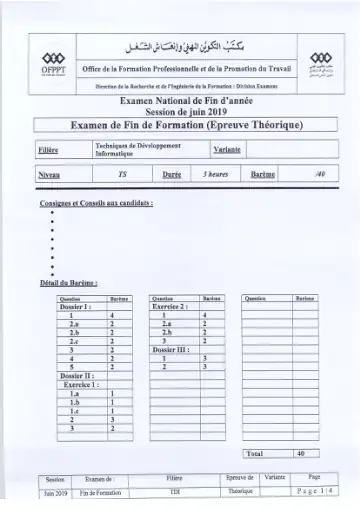 Première page : 2019 TH TDI1