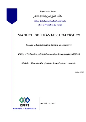 Première page : OPERATIONS COURANTES MTP TSFC