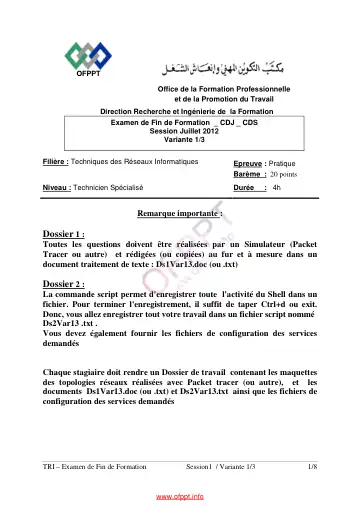 Première page : TRI FF PR V3 2012
