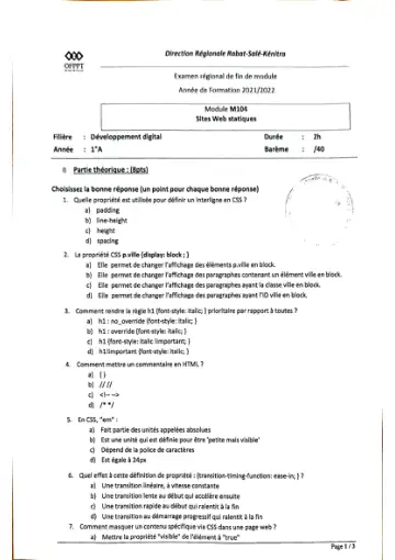 Première page : EFMR DG site web statique