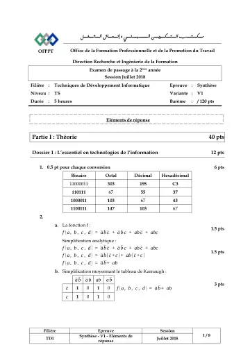 Première page : 18.6 NTIC TDI Ex Passage Synthèse V1