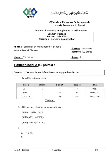 Première page : 18.6 NTIC TMSIR Ex Passage Synthèse V2