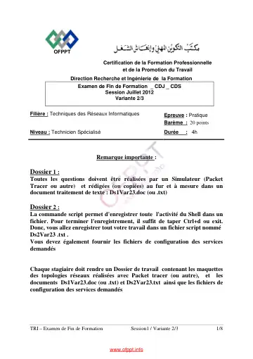 Première page : TRI FF PR V6 2012