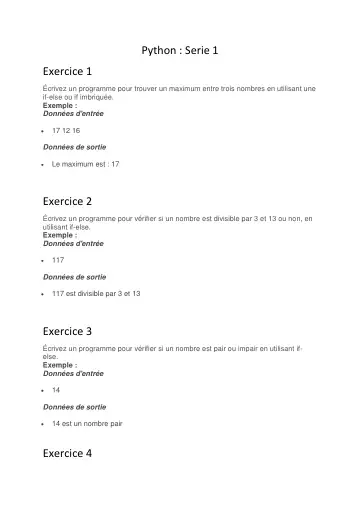 Première page : Python serie1 if 2 1