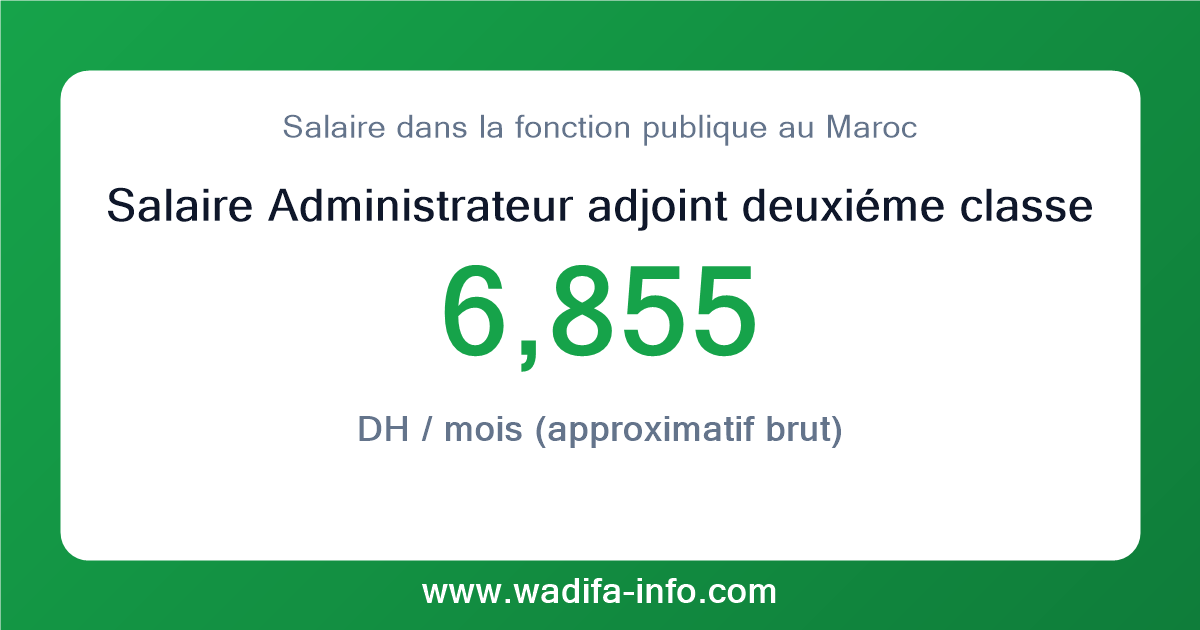Salaire Administrateur adjoint deuxiéme classe au Maroc 2026 — grille officielle de la fonction publique