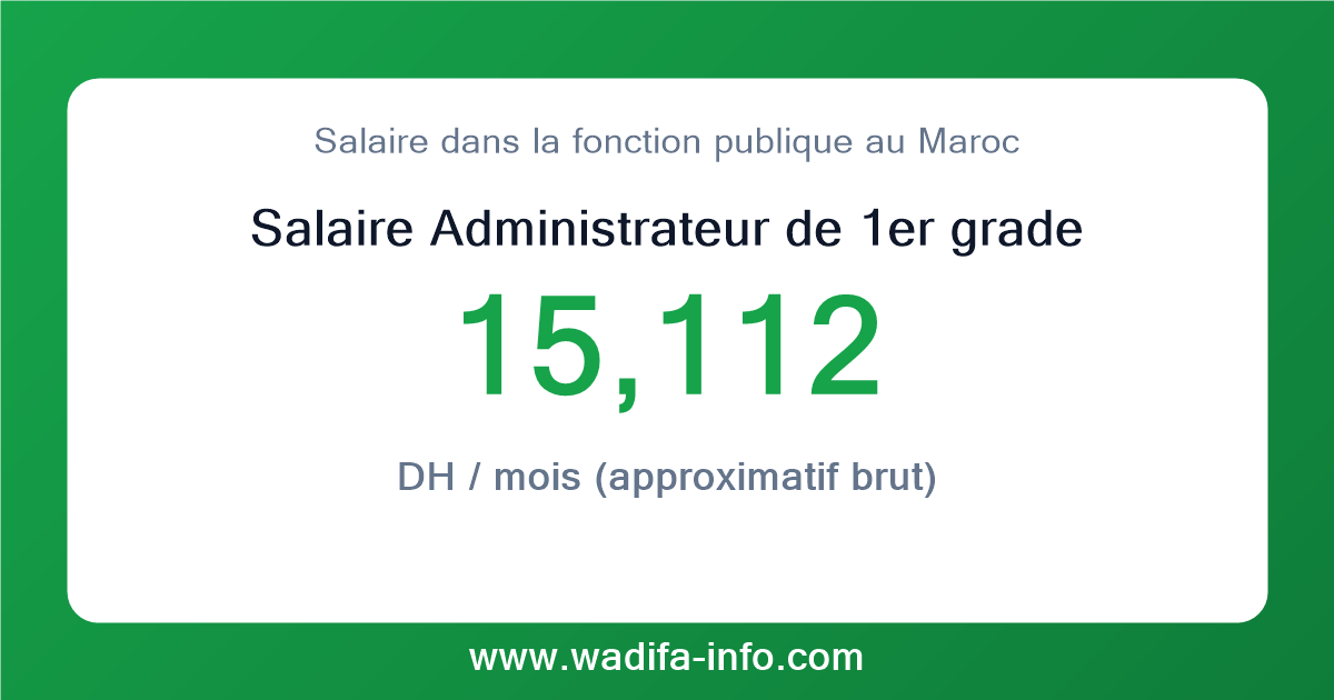 Salaire Administrateur de 1er grade au Maroc 2026 — grille officielle de la fonction publique