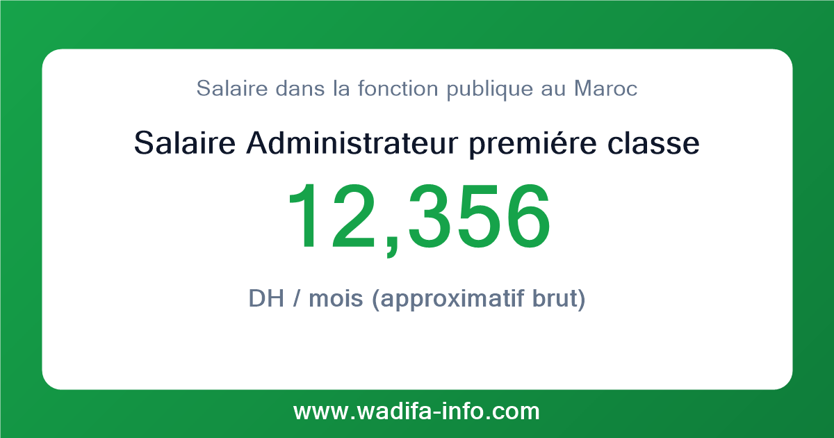 Salaire Administrateur premiére classe au Maroc 2026 — grille officielle de la fonction publique