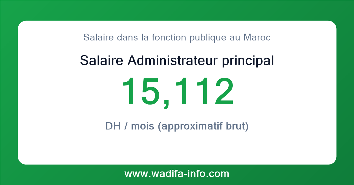 Salaire Administrateur principal au Maroc 2026 — grille officielle de la fonction publique