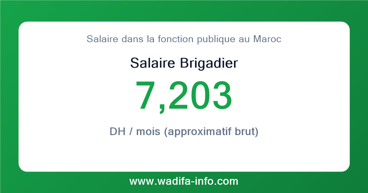 Salaire Brigadier au Maroc 2026 — grille officielle de la fonction publique