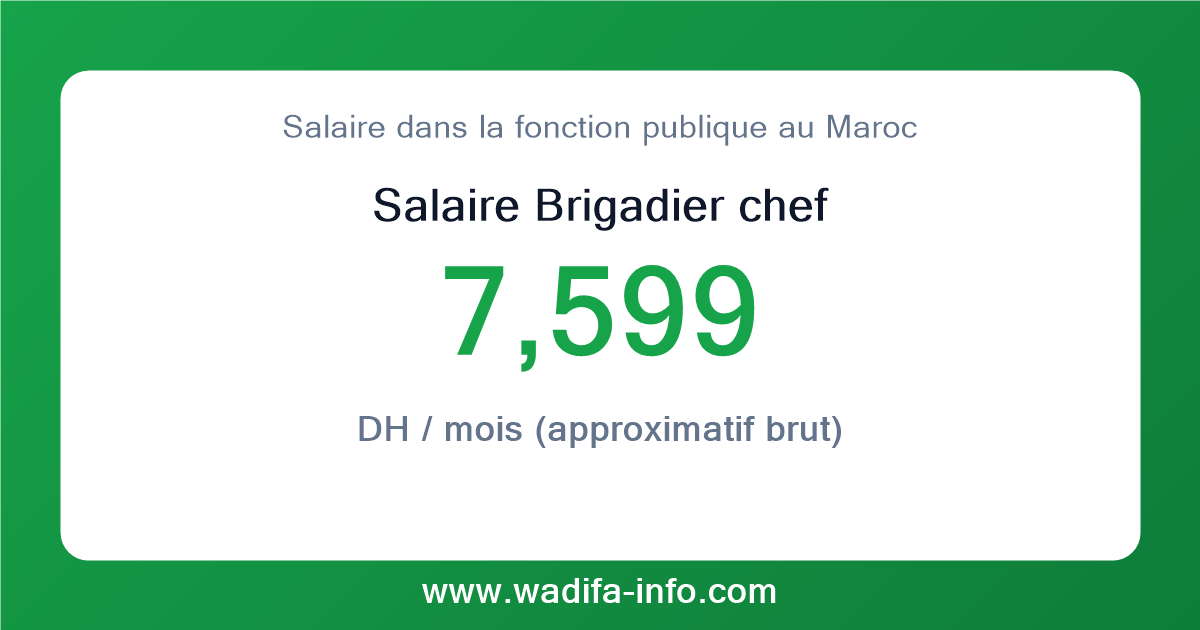 Salaire Brigadier chef au Maroc 2026 — grille officielle de la fonction publique