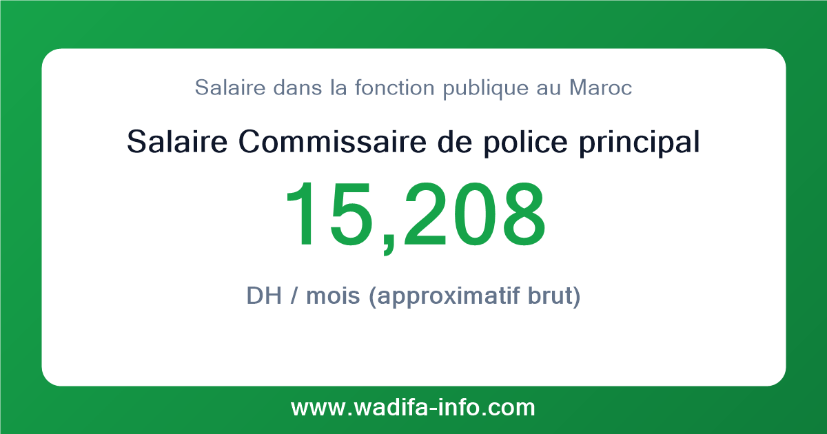 Salaire Commissaire de police principal au Maroc 2026 — grille officielle de la fonction publique