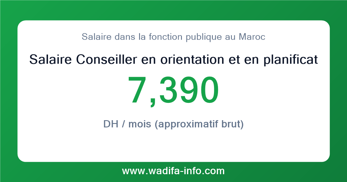 Salaire Conseiller en orientation et en planification professionnelle  2ème  grade  au Maroc 2026 — grille officielle de la fonction publique