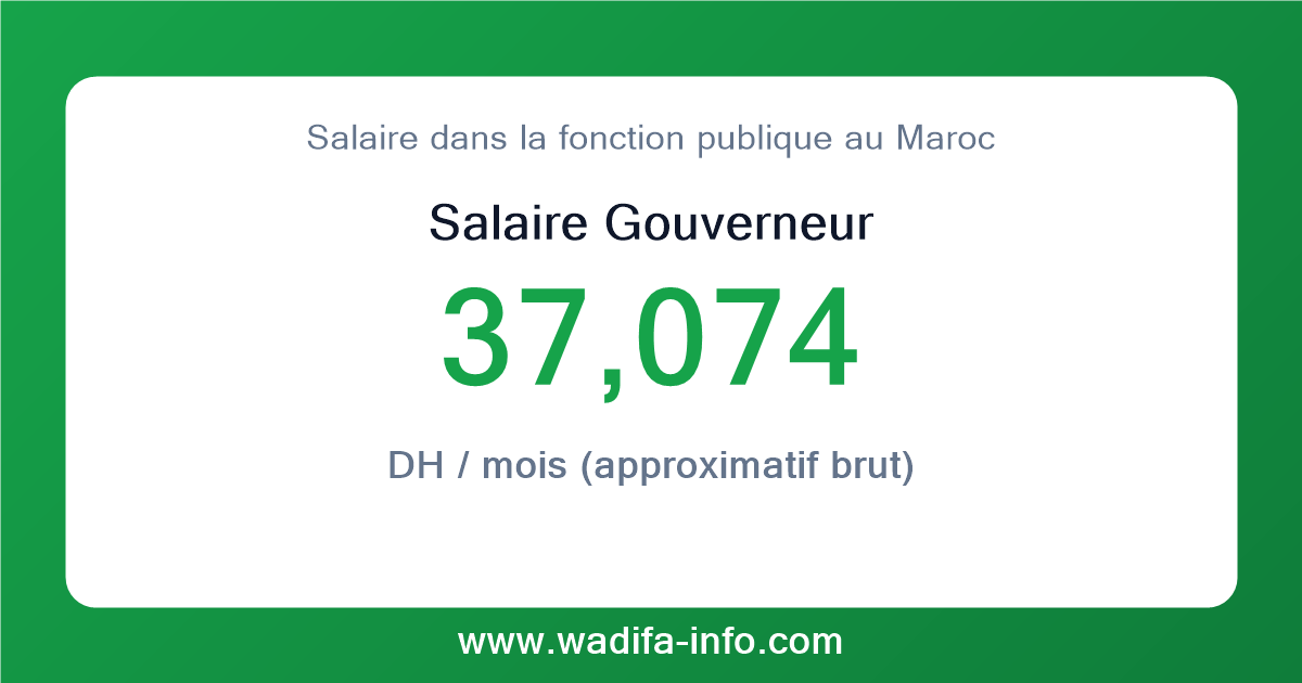 Salaire Gouverneur au Maroc 2026 — grille officielle de la fonction publique