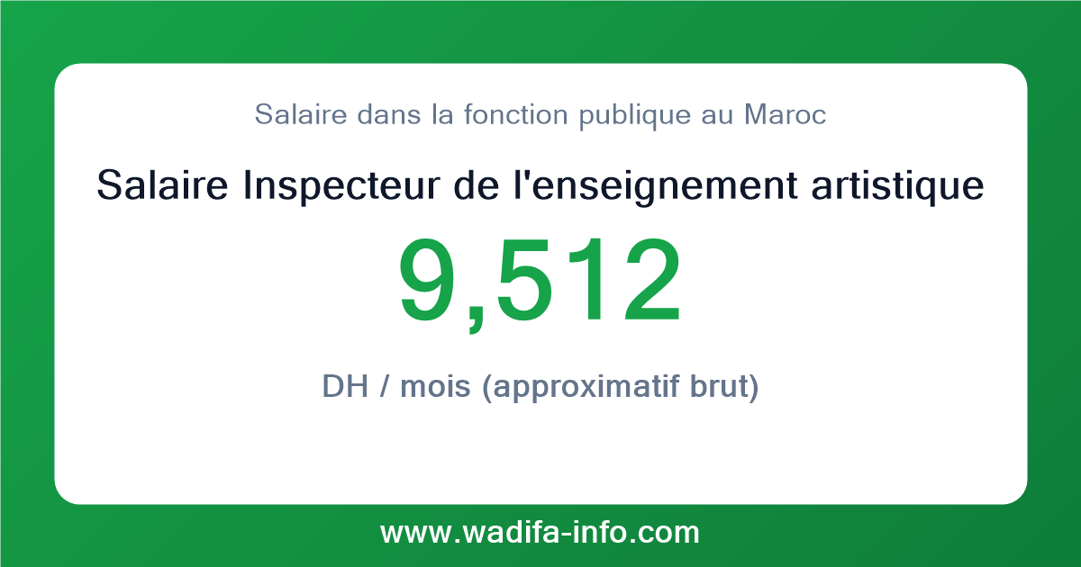 Salaire Inspecteur de l'enseignement artistique au Maroc 2026 — grille officielle de la fonction publique