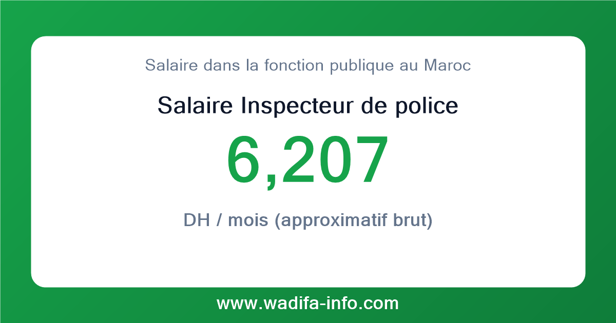 Salaire Inspecteur de police au Maroc 2026 — grille officielle de la fonction publique