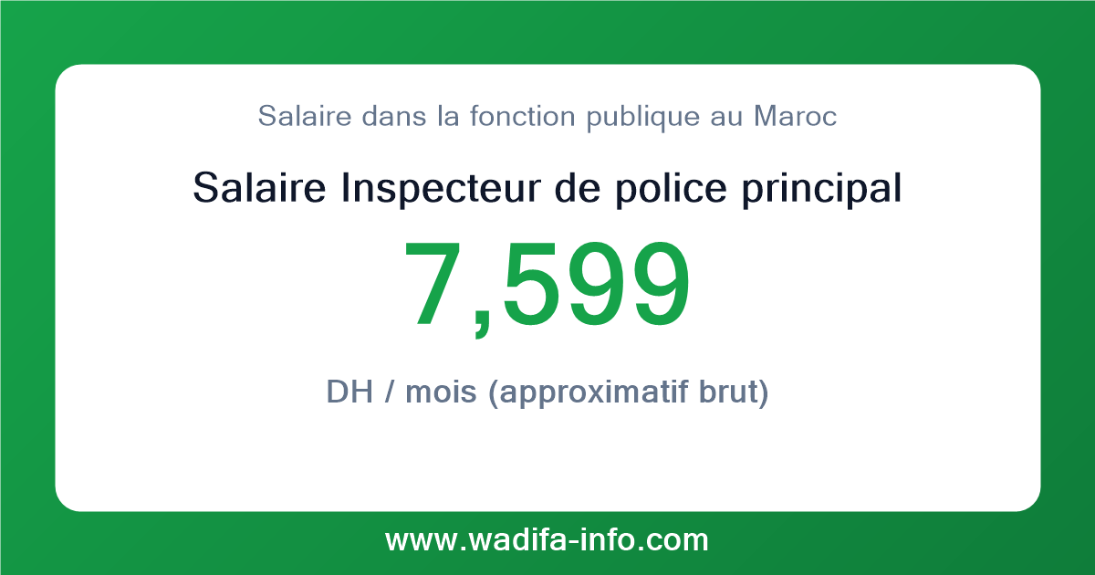 Salaire Inspecteur de police principal au Maroc 2026 — grille officielle de la fonction publique